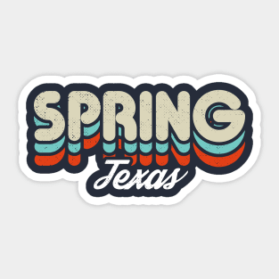 Retro Spring Texas Sticker